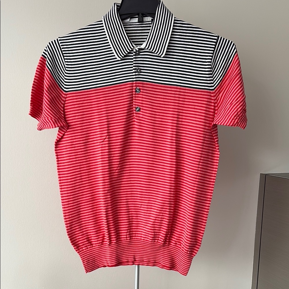 Paul Smith Striped Red and Black Men's Polo Shirt
